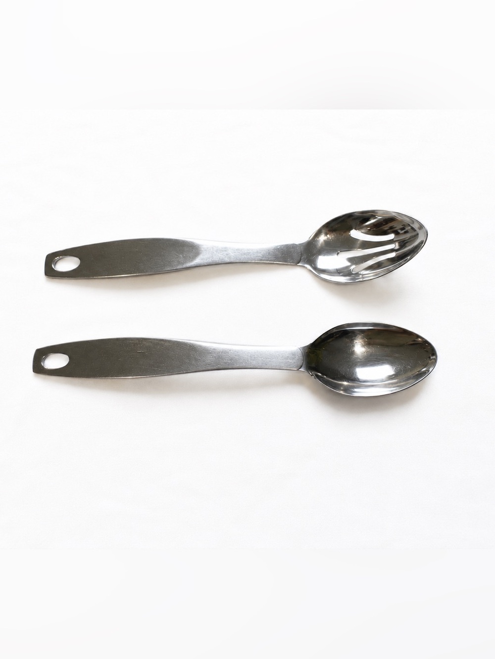 2 Oneida 18/8 Stainless Steel Serving Spoons 10" Heavy Duty Flatware